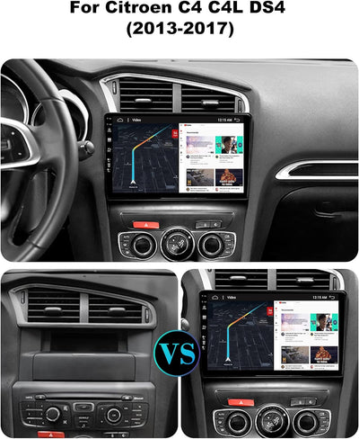 SXAUTO Android 12 IPS Autoradio für Citroen C4 C4L DS4 (2013-2017) - Eingebaut CarPlay/Android Auto