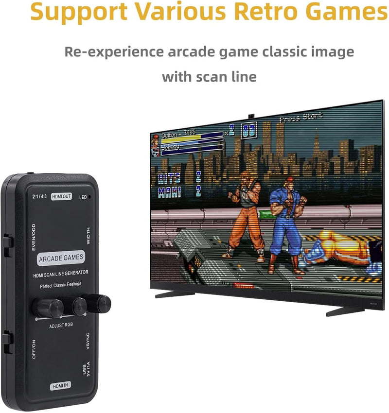 Mcbazel HDMI Scanlinien-Generator Tragbarer Audio-Video-Ausgang Scanline-Generator-Board für alle Re