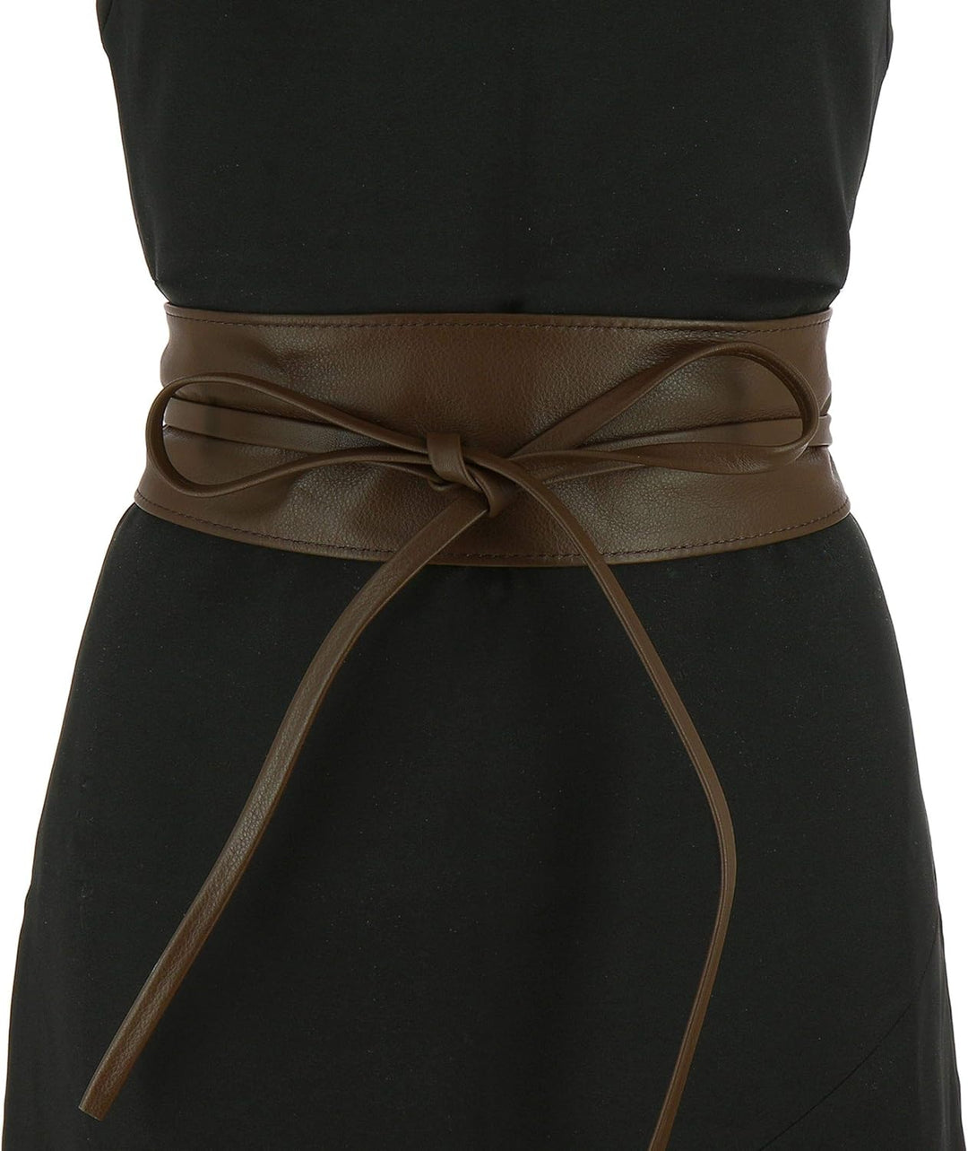 FASHIONGEN - Echtem Rindsleder Vollnarbenleder Obi Gürtel für Damen, Bindgürtel, CASSIANE S-M Braun,