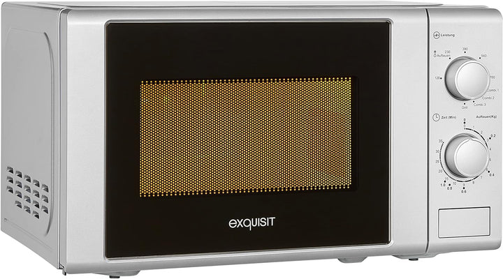 Mikrowelle Exquisit MW900-030G Silber | 20 Liter | Grill | Drehteller 25,5 cm