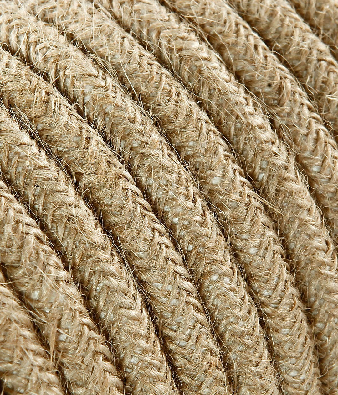 Textilkabel für Lampe, Stoffkabel 3-adrig (3x1,50mm²) - Jute. Made in Italy (10 Meter), 10 Meter