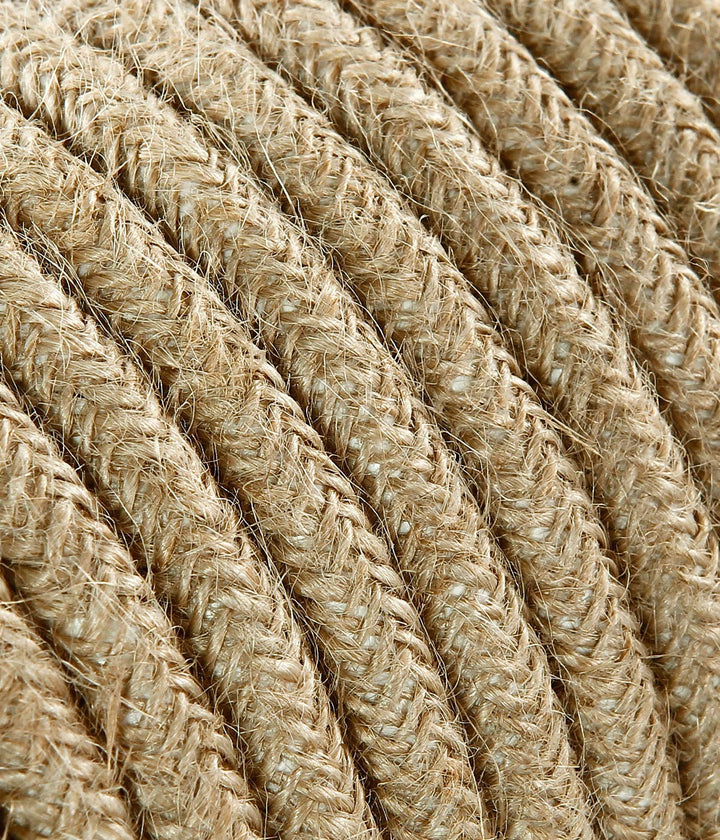 Textilkabel für Lampe, Stoffkabel 3-adrig (3x1,50mm²) - Jute. Made in Italy (10 Meter), 10 Meter