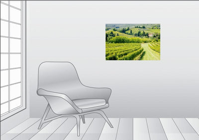 Premium Textil-Leinwand 75 x 50 cm Quer-Format Weinberg bei San Gimignano | Wandbild, HD-Bild auf Ke