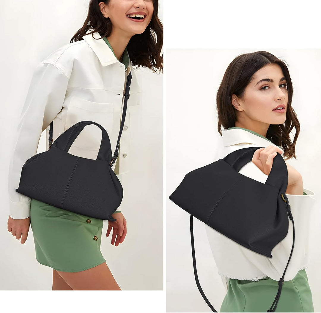 Kleine Handtasche Damen Umhängetasche Ledertasche Damen-Henkeltaschen Dumpling Crossbody Bag Moden P