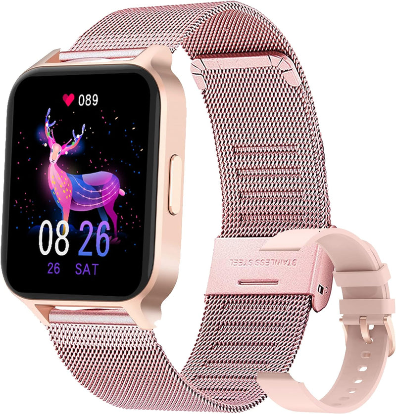 Smartwatch Damen,Fitness Tracker IP68 Wasserdicht Smart Watch mit Aktivitätstracker Schlafmonitor,Sp