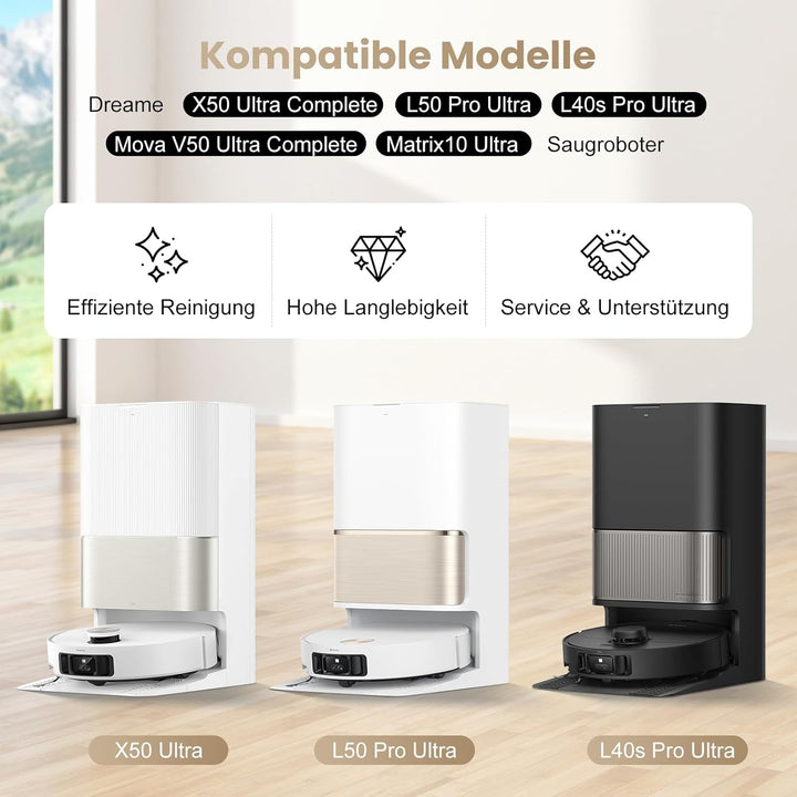 30 Stück Zubehör für Dreame X50 Ultra Complete/L50 Pro Ultra/L40s Pro Ultra/Mova V50 Ultra Complete/