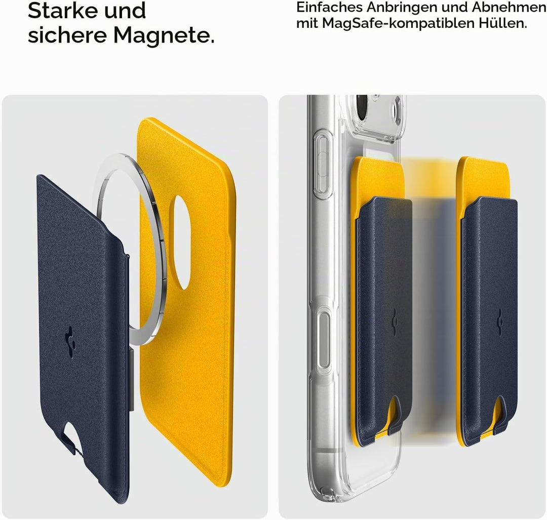 Caseology Nano Pop Magsafe Wallet [Kraftvolle Doppelstruktur] Rutschfester Silikon und magnetischer