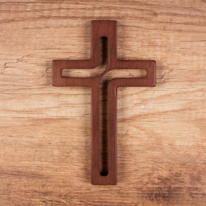 Drewniane Krzyże Hängendes Kreuz aus Buchenholz Modern Wandkreuz Kruzifix Glatte Oberfläche Hängend