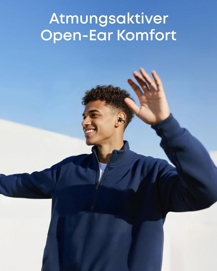 soundcore C50i by Anker, Open-Ear Kopfhörer, Clip-On Earbuds, Ultra-bequem, Open-Ring Design, 12mm T