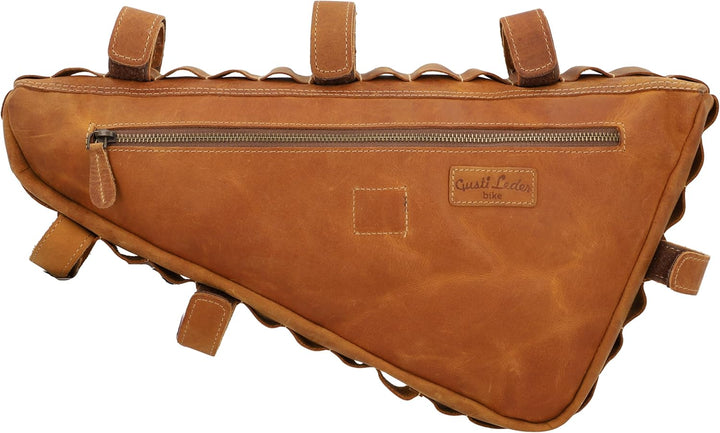 Gusti Fahrradtasche Leder - Jan U. Rahmentasche Ledertasche Radtasche Vintage Look Fahrradzubehör Br