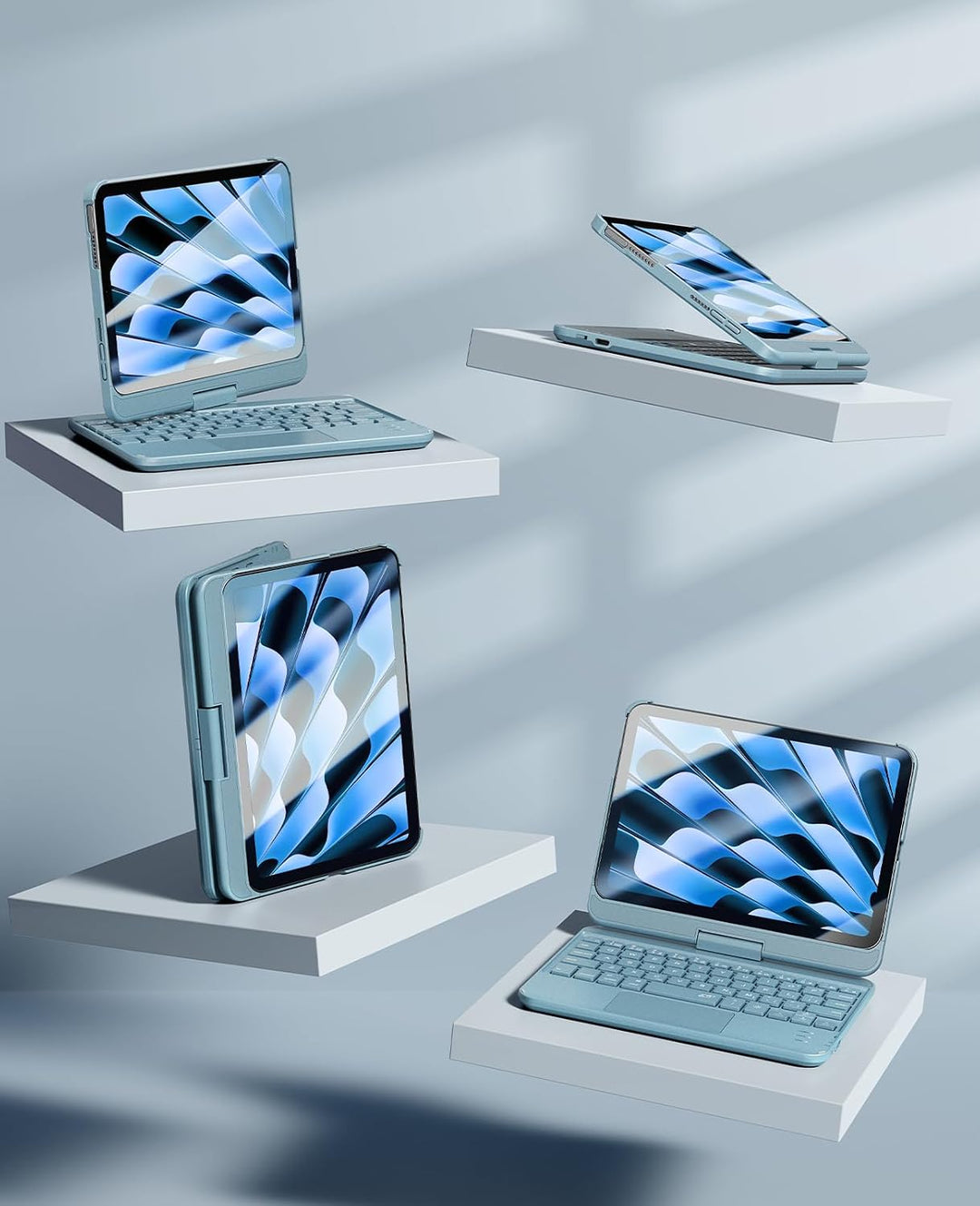 GreenLaw Tastaturhülle für iPad Mini 7 (2024) und Mini 6 (2021) 8,3 Zoll, Smart Touchpad, 7 Farben H