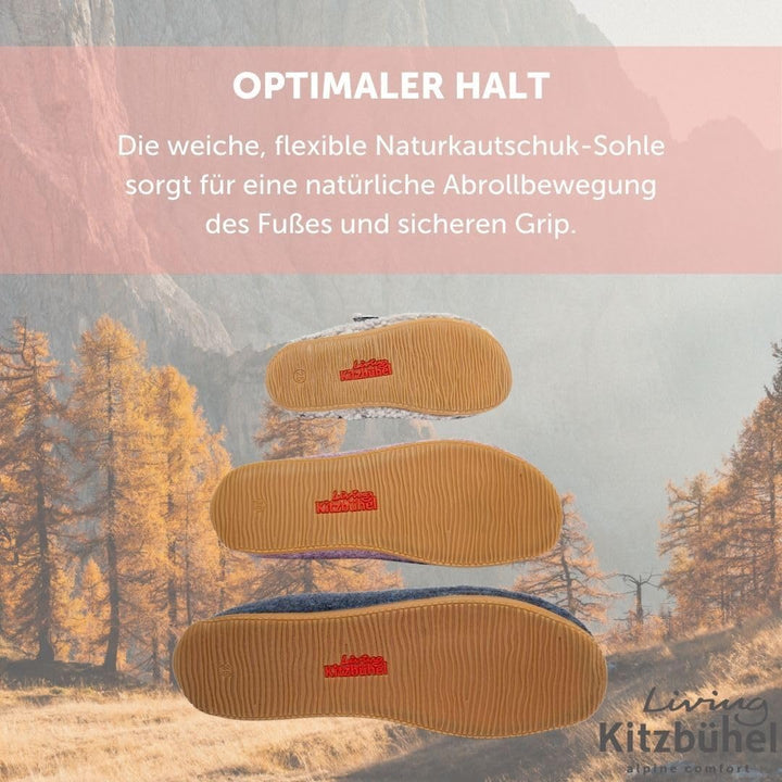 Living Kitzbühel Filzpantoffel Gipfelkreuz - Hausschuhe Kinder Damen Herren aus Wolle - Atmungsaktiv