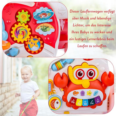 COIL Lauflernwagen 5-in-1 - Lernspielzeug mit Musik und Licht, höhenverstellbar - Baby Gehhilfe - La