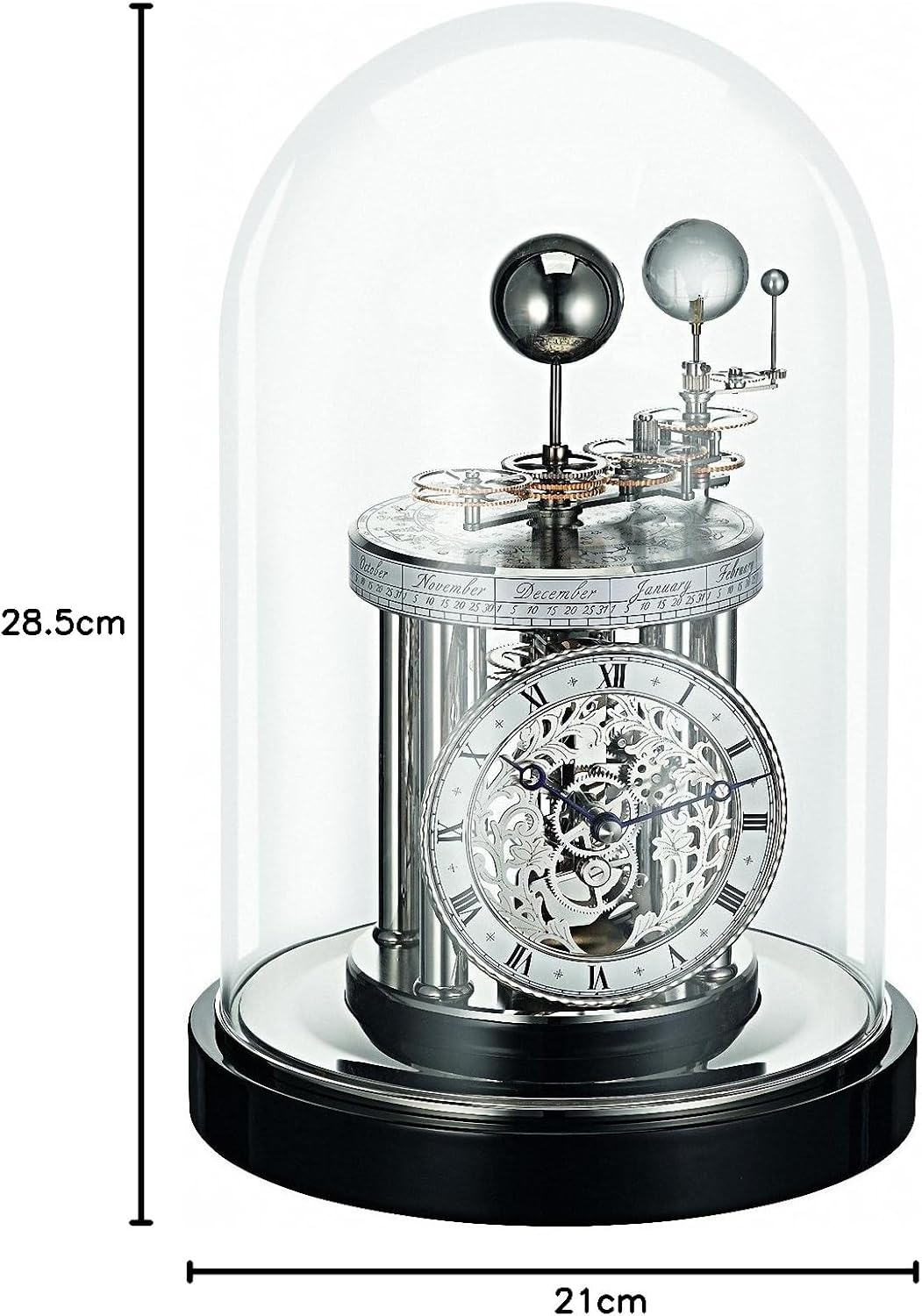 Hermle Jahresuhren 22836-742987 Schwarz, Schwarz