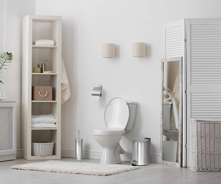 BADIONA Kosmetikeimer Bad 3l Edelstahl Absenkautomatik | Bad Mülleimer Badezimmer | Abfalleimer Bad