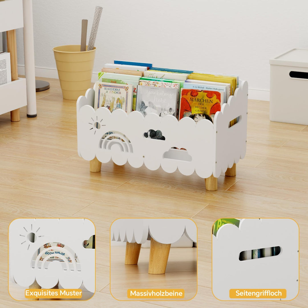 Kinder Bücherregal, Montessori Bücherregal Kinder, Bücherkistes Kinders für Leseecke, Babyzimmer, Bü