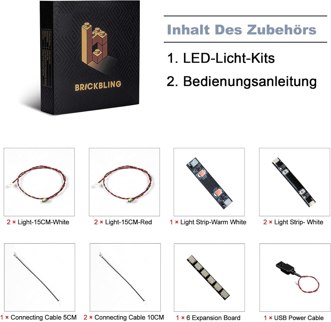 Update Version Licht-Kit Kompatibel mit Lego Porsche 911 GT3 RS Super Car 77239 (Kein Modell), Led B