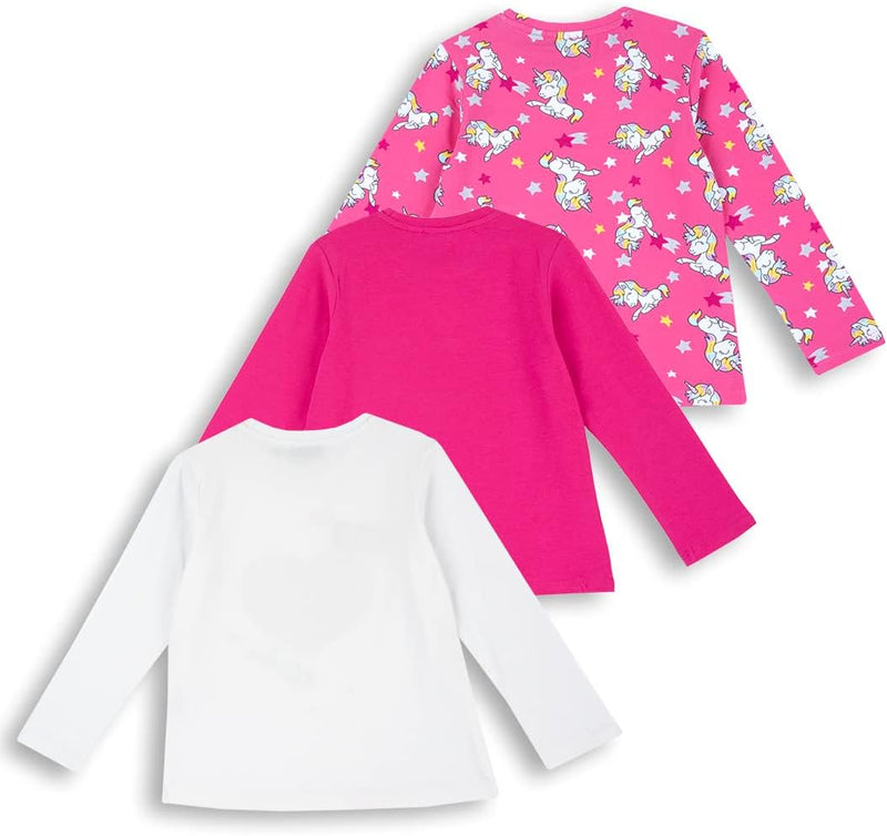 Chicco Set Langarm T-Shirt aus Baumwolle, Mädchen 15 Monate Fuchsie, 15 Monate Fuchsie