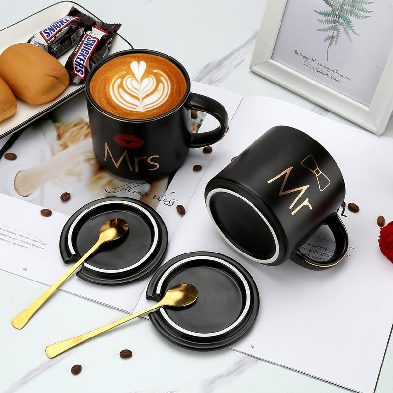 Mr Right und Mrs Always Right Paare Kaffeetassen Tassen Geschenke Set für Verlobung Hochzeit Brautdu