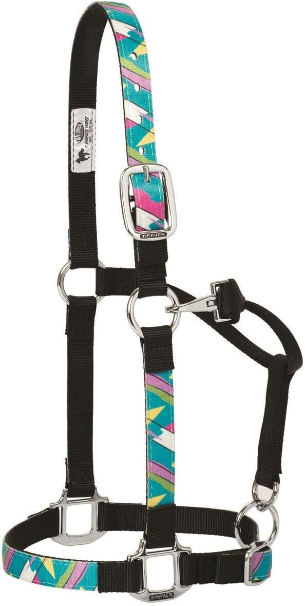 Weaver Leather Verstellbares, gemustertes Nylon-Pferdehalfter, cactus