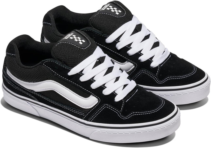 Vans Herren Caldrone Sneaker 48 EU Suede Mesh Black White, 48 EU Suede Mesh Black White
