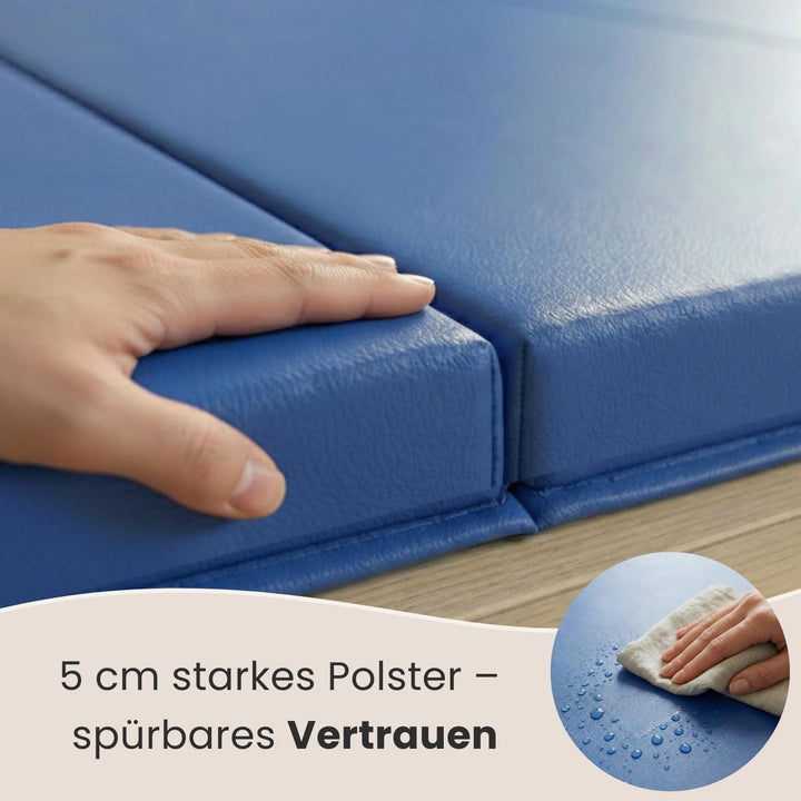 eyepower klappbare Turnmatte für Zuhause 180x60x5 cm - dicke Gymnastikmatte - Weichbodenmatte faltba