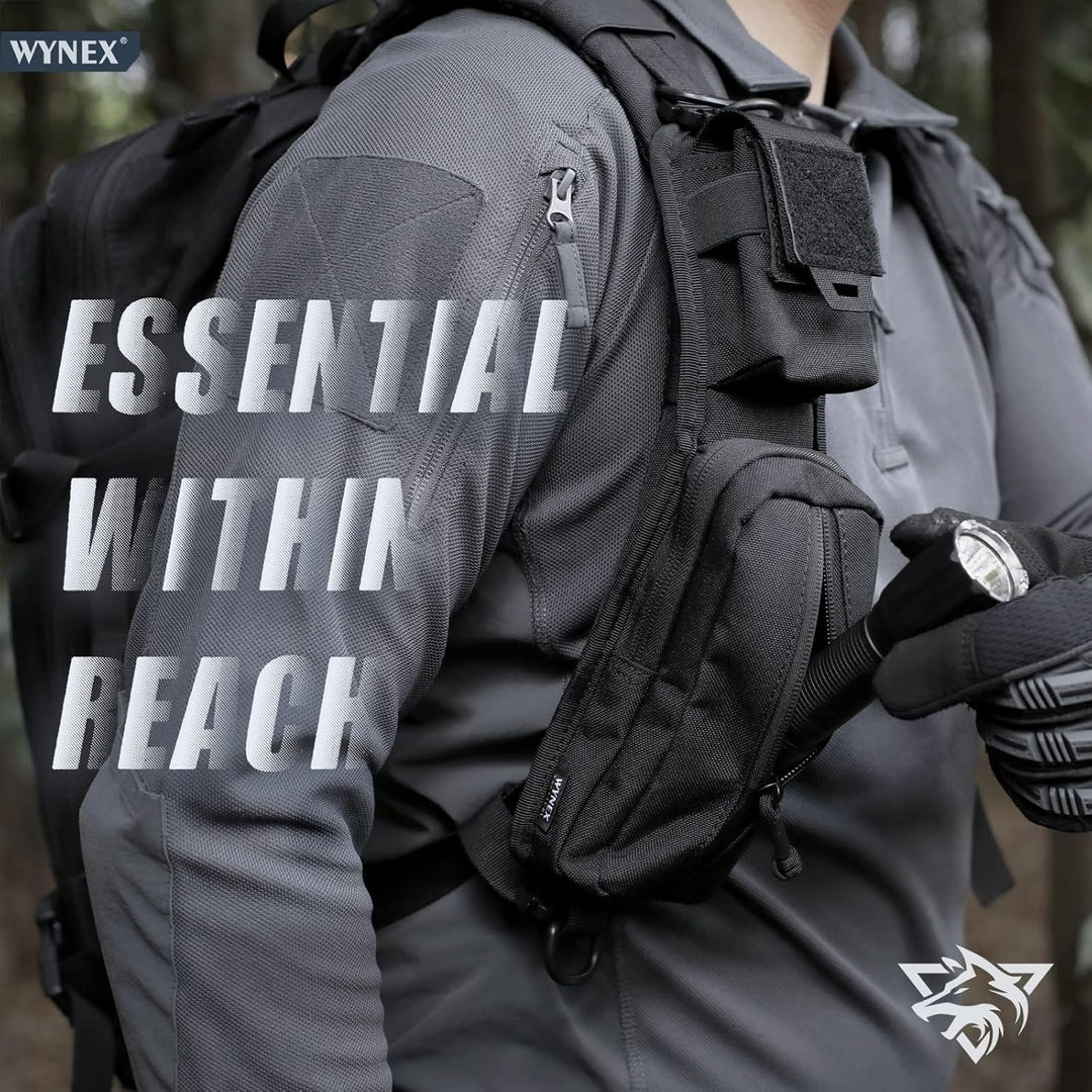 WYNEX Molle Zubehör Tasche mit Reissverschlusstasche, Rucksack Riemen Tasche Schultergurt Molle Befe