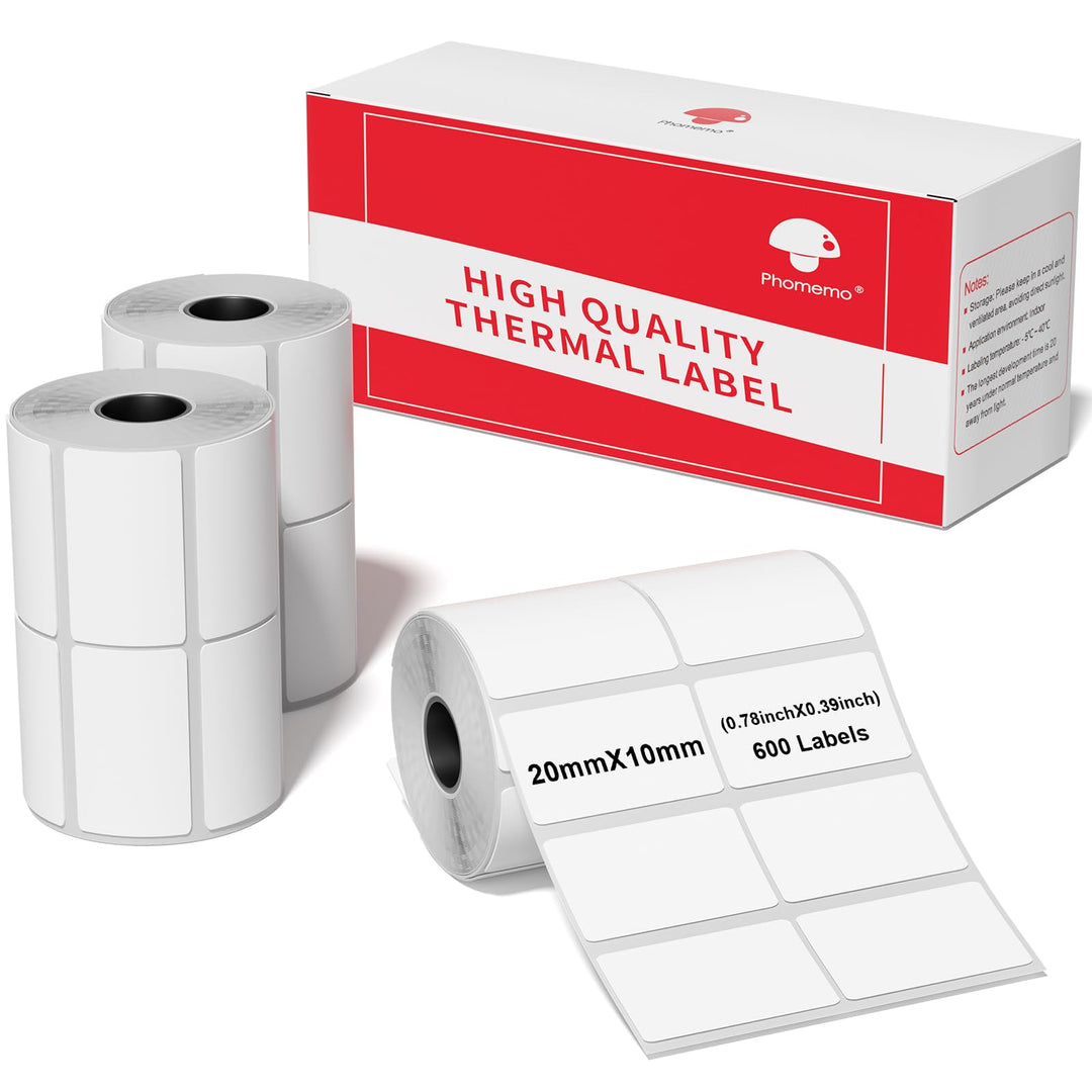 Phomemo M110/M220/M221/M200/M120/M100/M108/M150/M250/M260 Selbstklebende Etiketten, 3 Rollen 0.78" x
