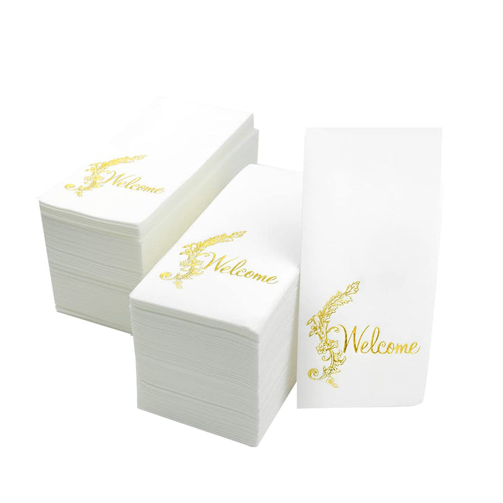LEKOCH 100 PCS Weisse Einweg Letter Servietten Air Laid Stoffähnlich Hochzeit Servietten Premium QUA