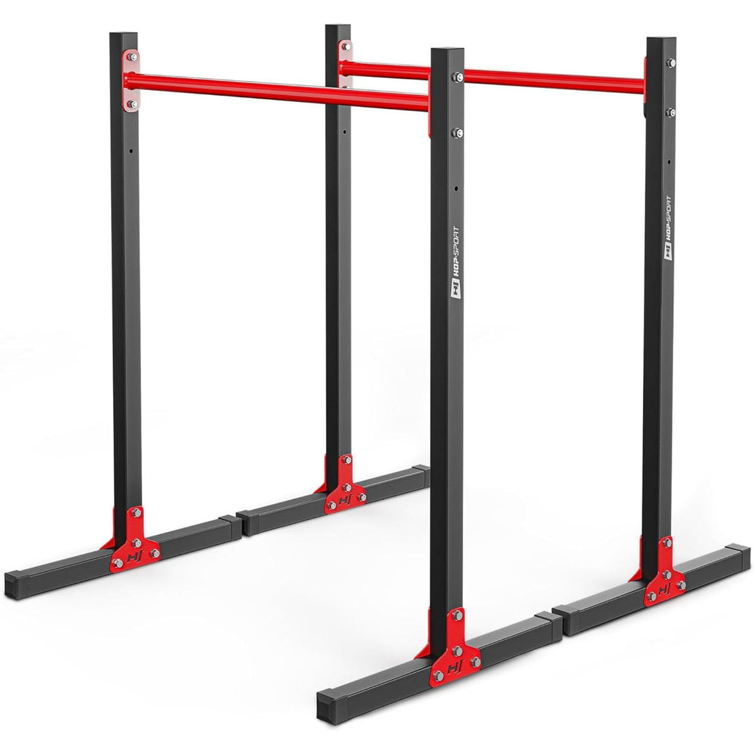 HS Hop-Sport Dipstation Dip Ständer HS-D011 Dipper Station Klimmzug Barren Rack Graphit, Graphit