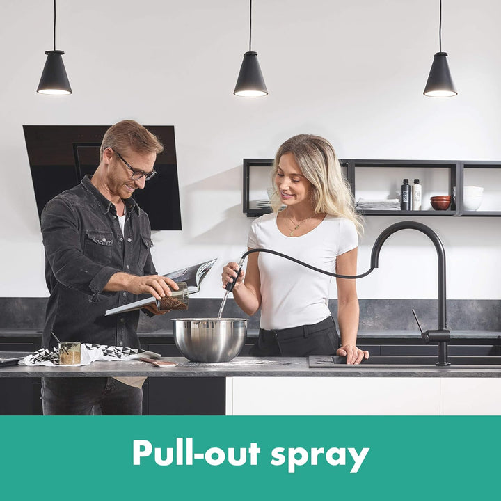 hansgrohe Küchenarmatur Talis M54 (Wasserhahn Küche, 360° schwenkbar, ausziehbare Brause mit 2 Strah