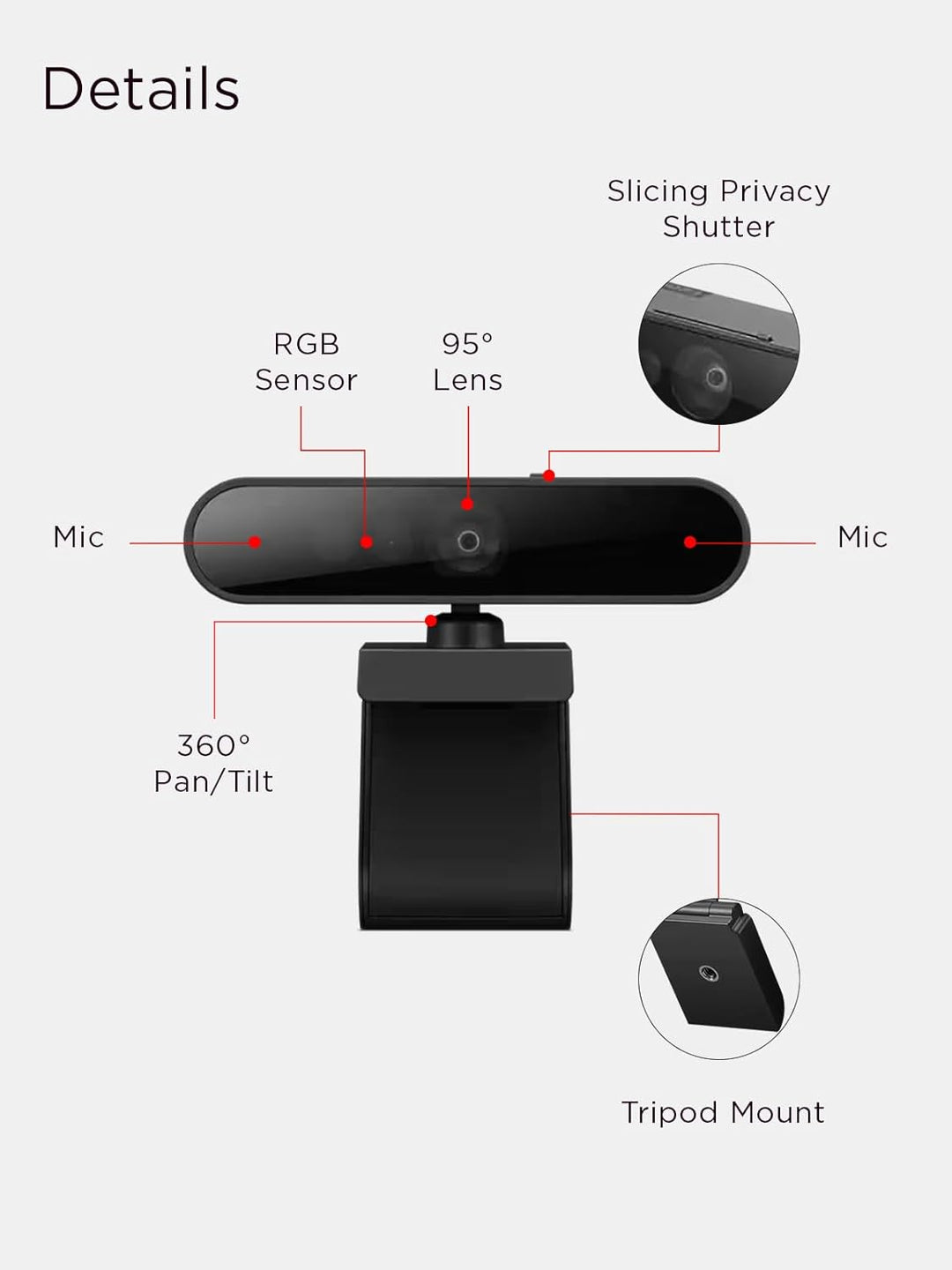 Unbekannt Lenovo Performance FHD Webcam - Webcam - schwenken/neigen Schwarz Einheitsgrösse, Schwarz