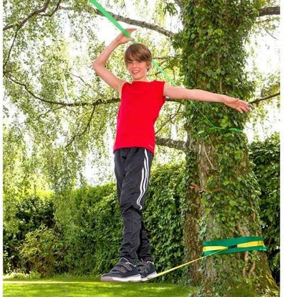 Betzold Sport - Slackline-Set 15 Meter - Balancier-Seil für Kinder und Anfänger NoColor Einheitsgrös