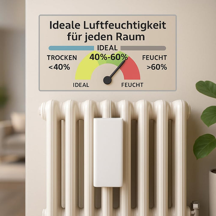 Luftbefeuchter für Heizung Set inkl. Haken - Keramik Wasserverdunster - beige matt - Wasserverdunste