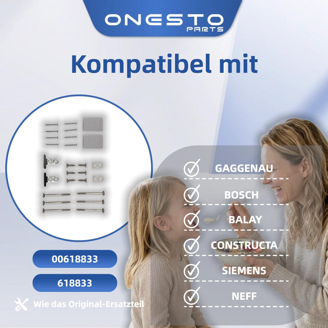Spülmaschinentür Montagesatz Bosch 618833 00618833, Vollversenkbare Frontplatte Ersatz Kompatibel mi
