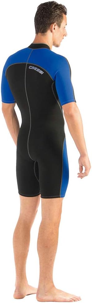 Cressi Lido Man - Shorty Neopren High Stretch 2 mm Neoprenanzug für Herren Schwarz -Blau XL, Schwarz
