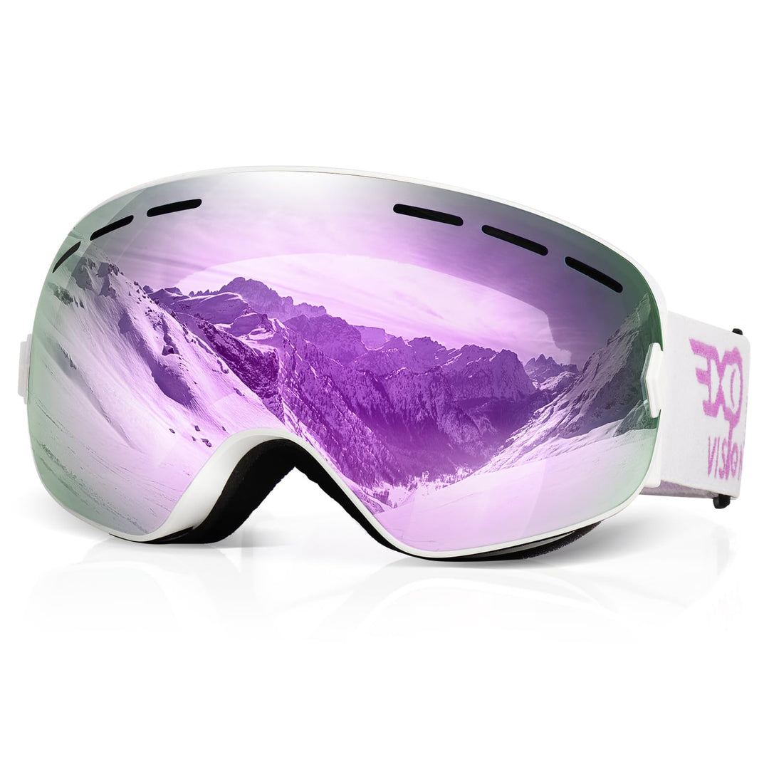EXP VISION Snowboard Skibrille für Herren Damen Jugend, 100% UV400 Schutz Anti Beschlag über der Bri
