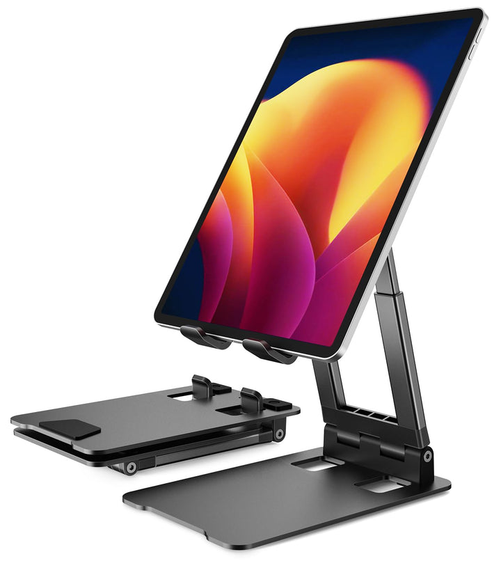 Stabiler Tablet Ständer,Klearlook Faltbarer Tablet Halter mit einstellbarer Höhe/Winkel, Aluminium U