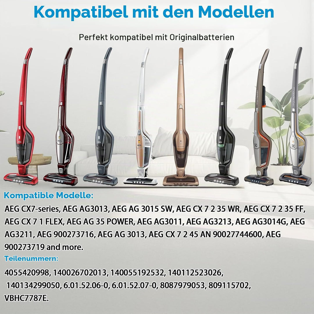 18V 3200mAh Akku Kompatibel mit Electrolux AEG CX7, AEG CX7-2-45AN CX7-2-35RM CX7-35WR CX7-35WRK AG1