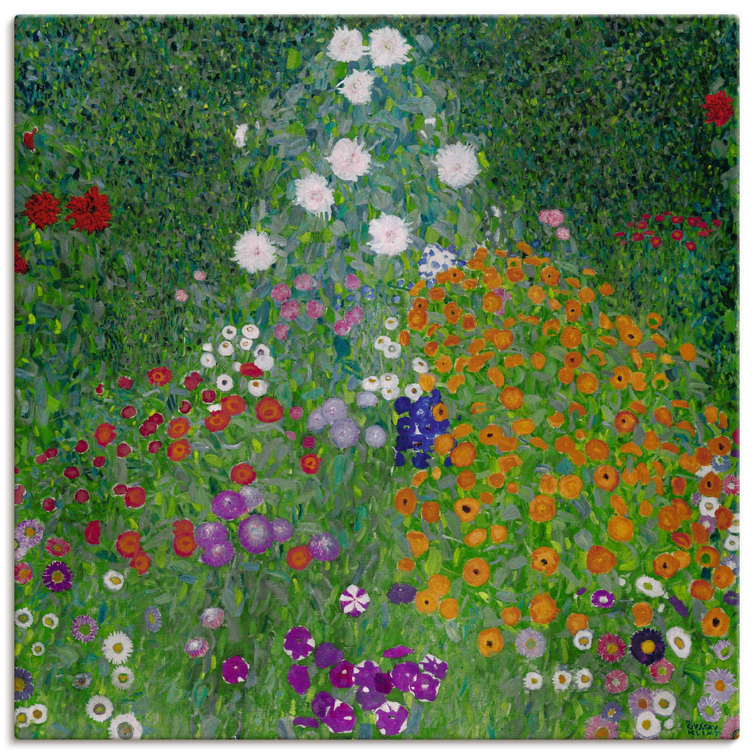 ARTland Leinwandbild Wandbild Bild auf Leinwand 50x50 cm Wanddeko Garten Pflanzen Blumen Farbe Frühl