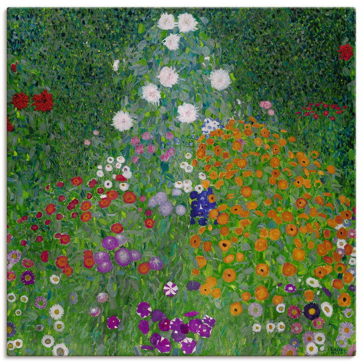 ARTland Leinwandbild Wandbild Bild auf Leinwand 50x50 cm Wanddeko Garten Pflanzen Blumen Farbe Frühl