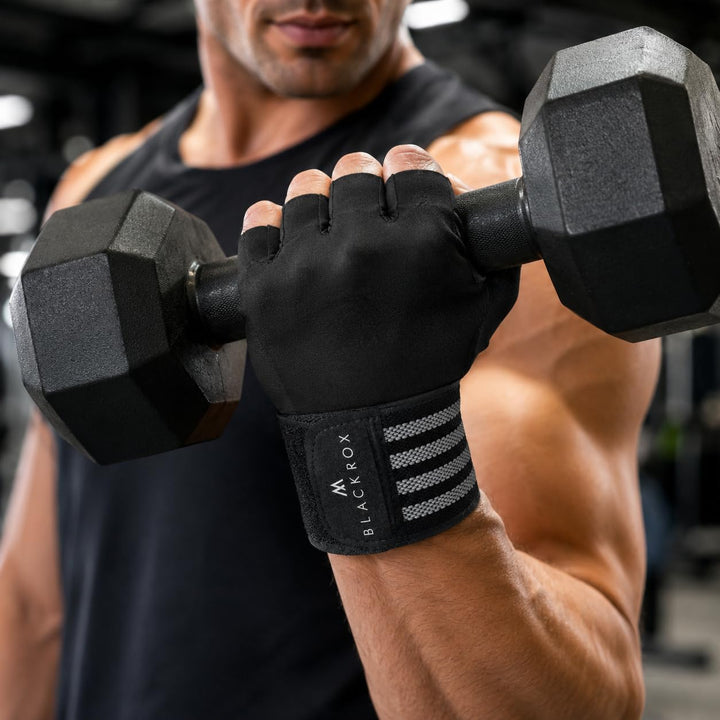 BLACKROX Trainingshandschuhe Vergleichssieger Fitness Handschuhe mit Handgelenkstütze Herren u. Dame