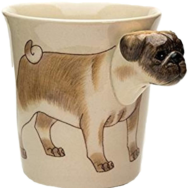 Mops-Hund-e Tasse Tier Tasse-3d mit Hund-emotiv Hunde-kopf-bild, Mops