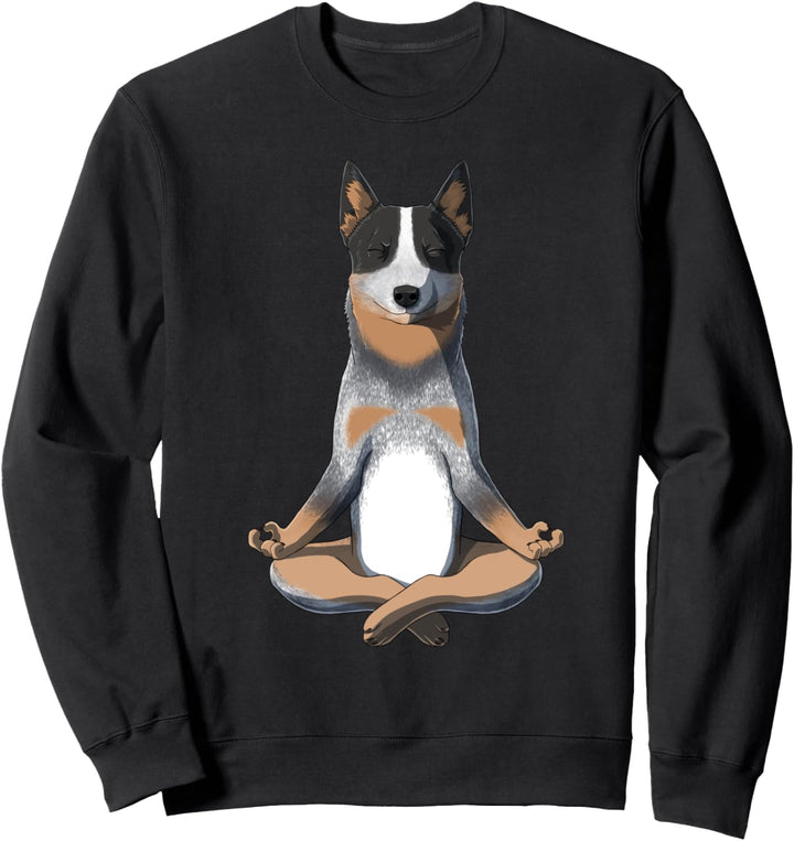 Witziger Yoga Hund Australian Cattle Dog Sweatshirt