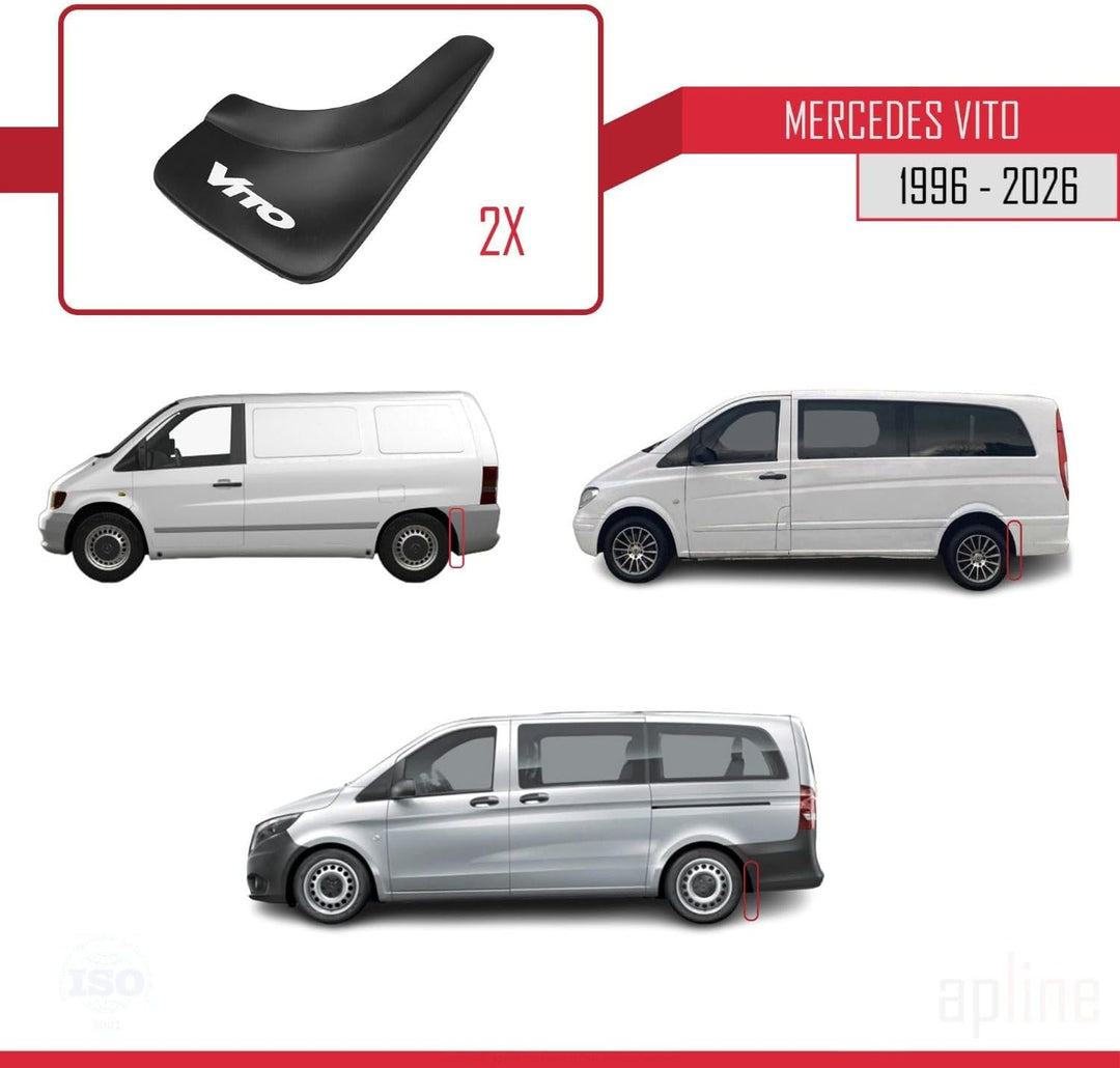 Apline Schmutzfänger Spritzschutz für Mercedes Vito Vorne + Hinten 4 tlg SET