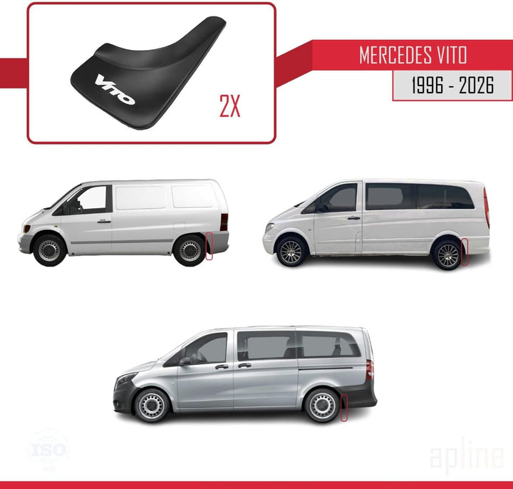 Apline Schmutzfänger Spritzschutz für Mercedes Vito Vorne + Hinten 4 tlg SET