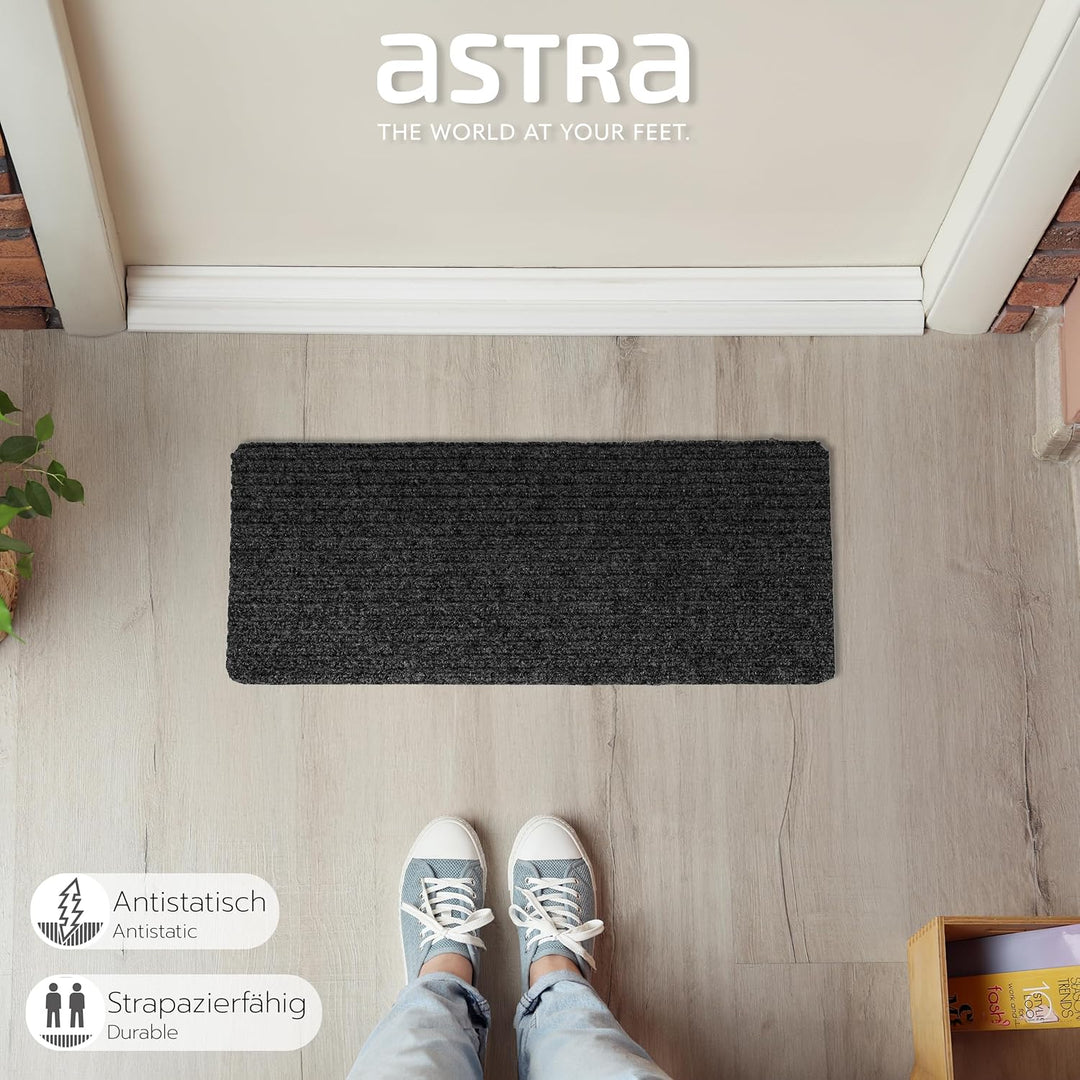 Astra Fussmatte innen anthrazit Schmutzfangmatte rutschfest – Türmatte 25x60 cm 3er Set wasserabweis