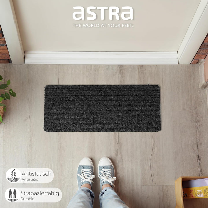 Astra Fussmatte innen anthrazit Schmutzfangmatte rutschfest – Türmatte 25x60 cm 3er Set wasserabweis