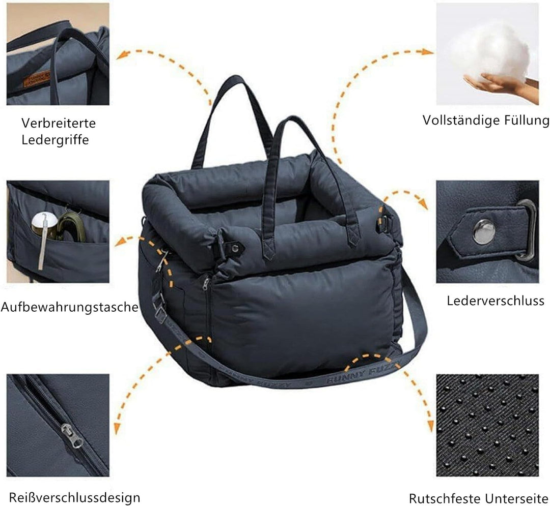 Hundeautositz für Kleine Hunde, Hunde Autositz Sitzerhöhung für 10kg kleine Memory-Schaum-Hundebett