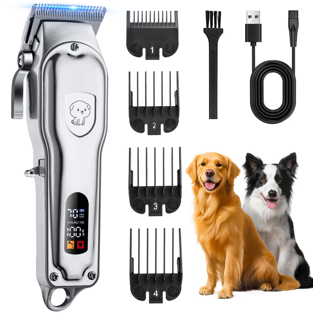 Profi Hundeschermaschine, Schermaschine Hund Katze,Tierhaarschneidemaschine set mit 4 Schneidköpfen